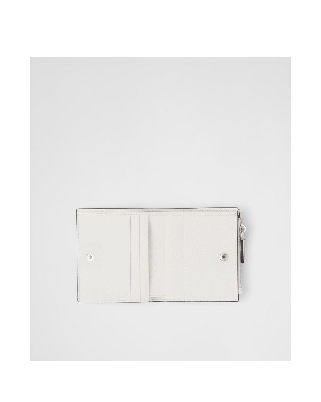 Prada White Small Saffiano Leather Wallet for men