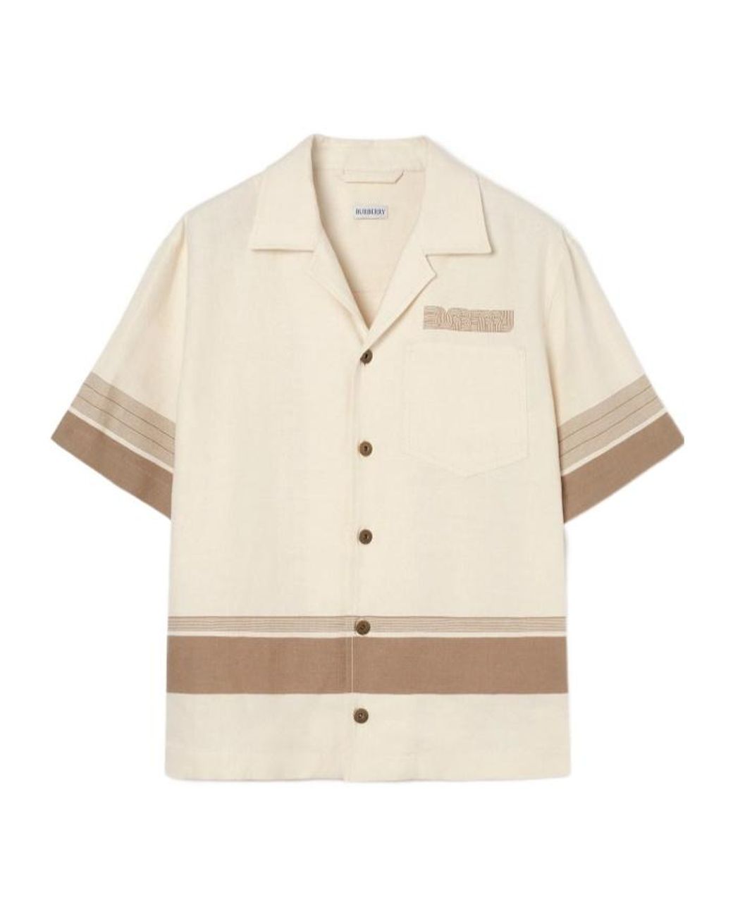 Burberry Natural Oversized Fit Linen Shirt for men