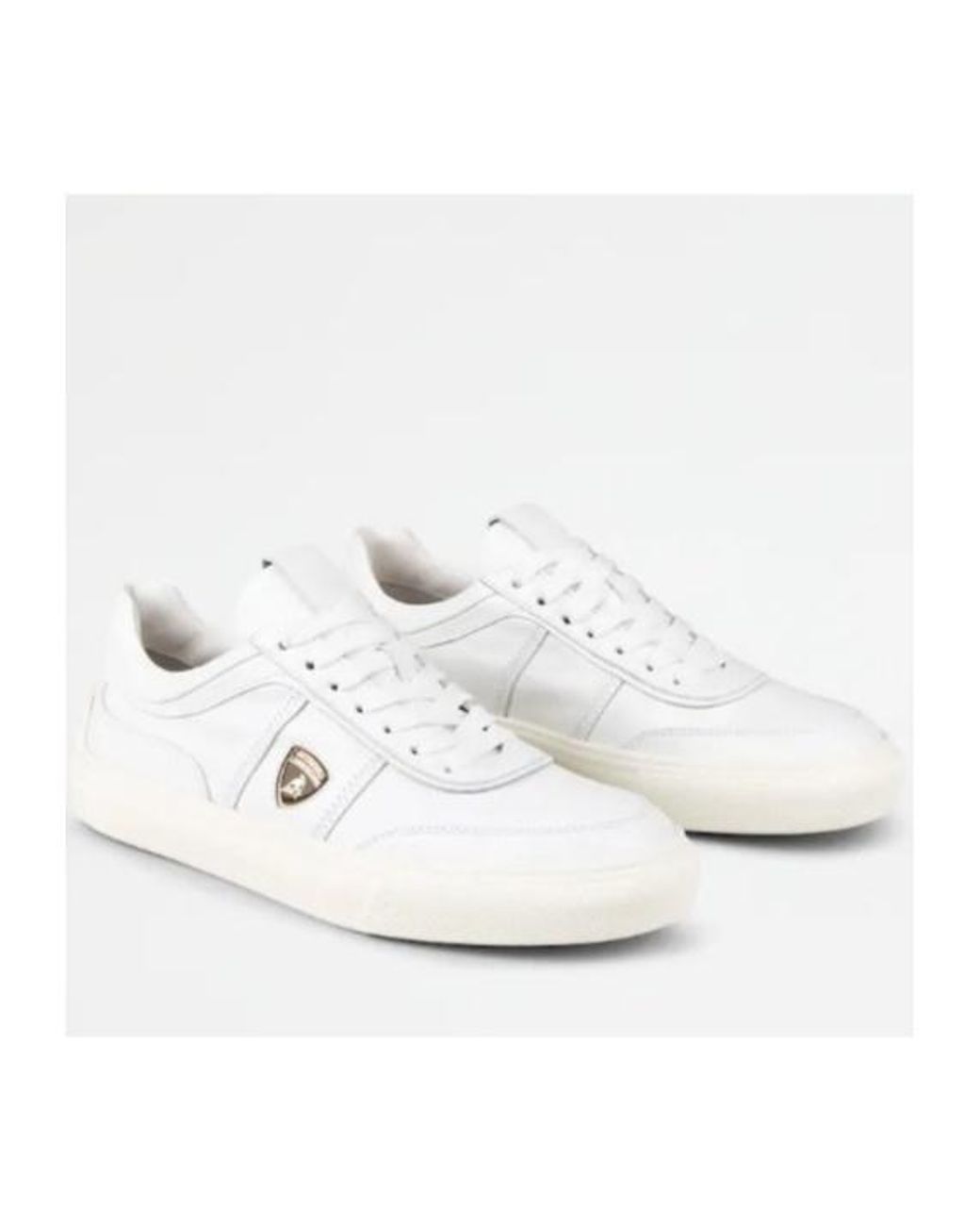 Tod's White Automobili Lamborghini Panelled Lace-Up Leather Sneakers for men
