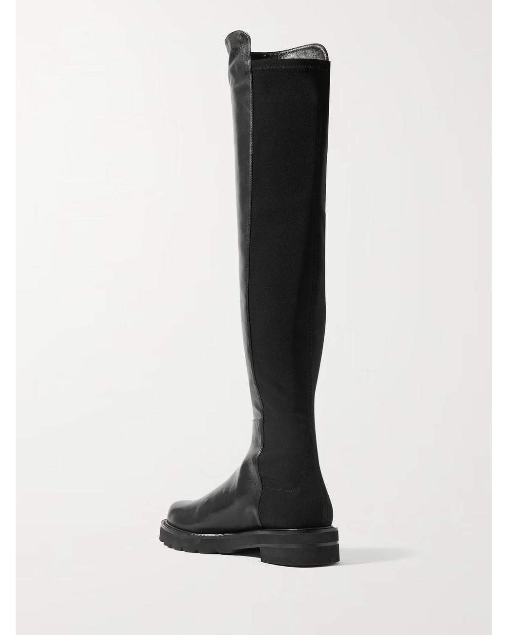 Stuart Weitzman Black Lug-Sole Knee-High Boots