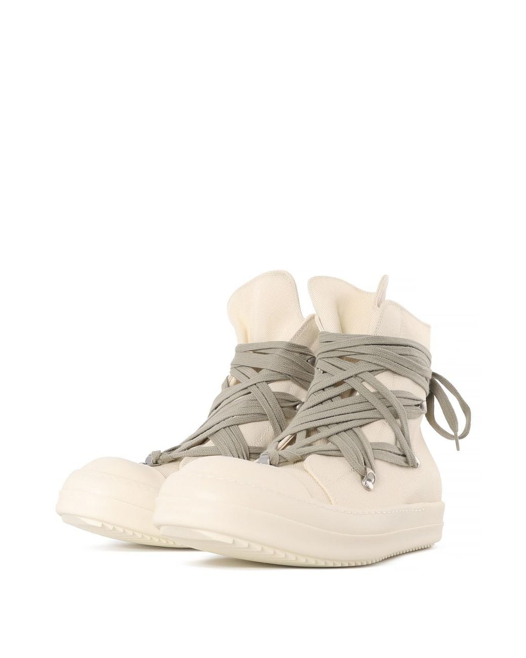 Rick Owens Natural Lace-Up High-Top Casual Shoes for men