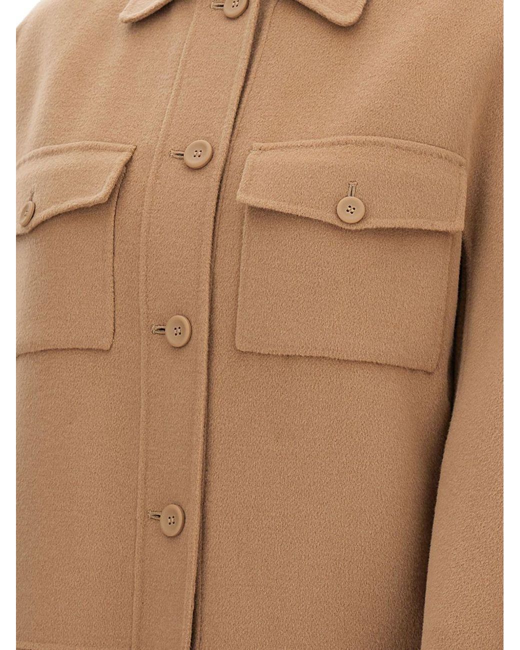Max Mara Brown Studio Fiero Button-Up Jacket