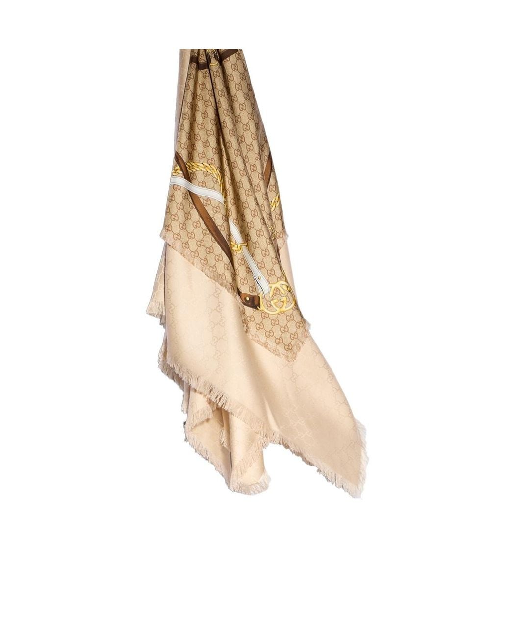 Gucci Natural Shell Gg Jacquard Shawl
