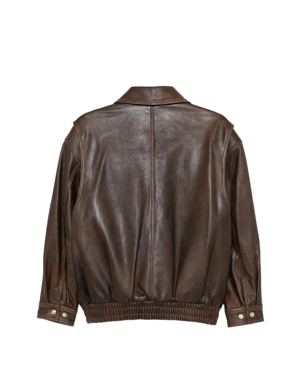 DUNST Brown Long-Sleeved Leather Jacket