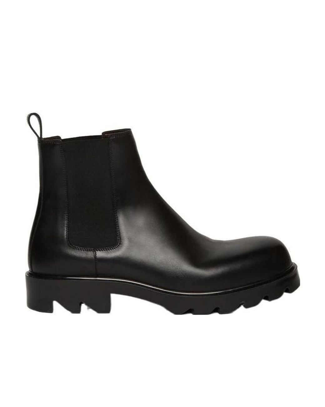 Bottega Veneta Black Round Toe Ankle Boots for men