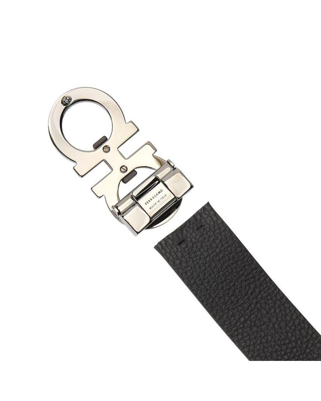 Ferragamo White Reversible And Adjustable Gancini Belt for men