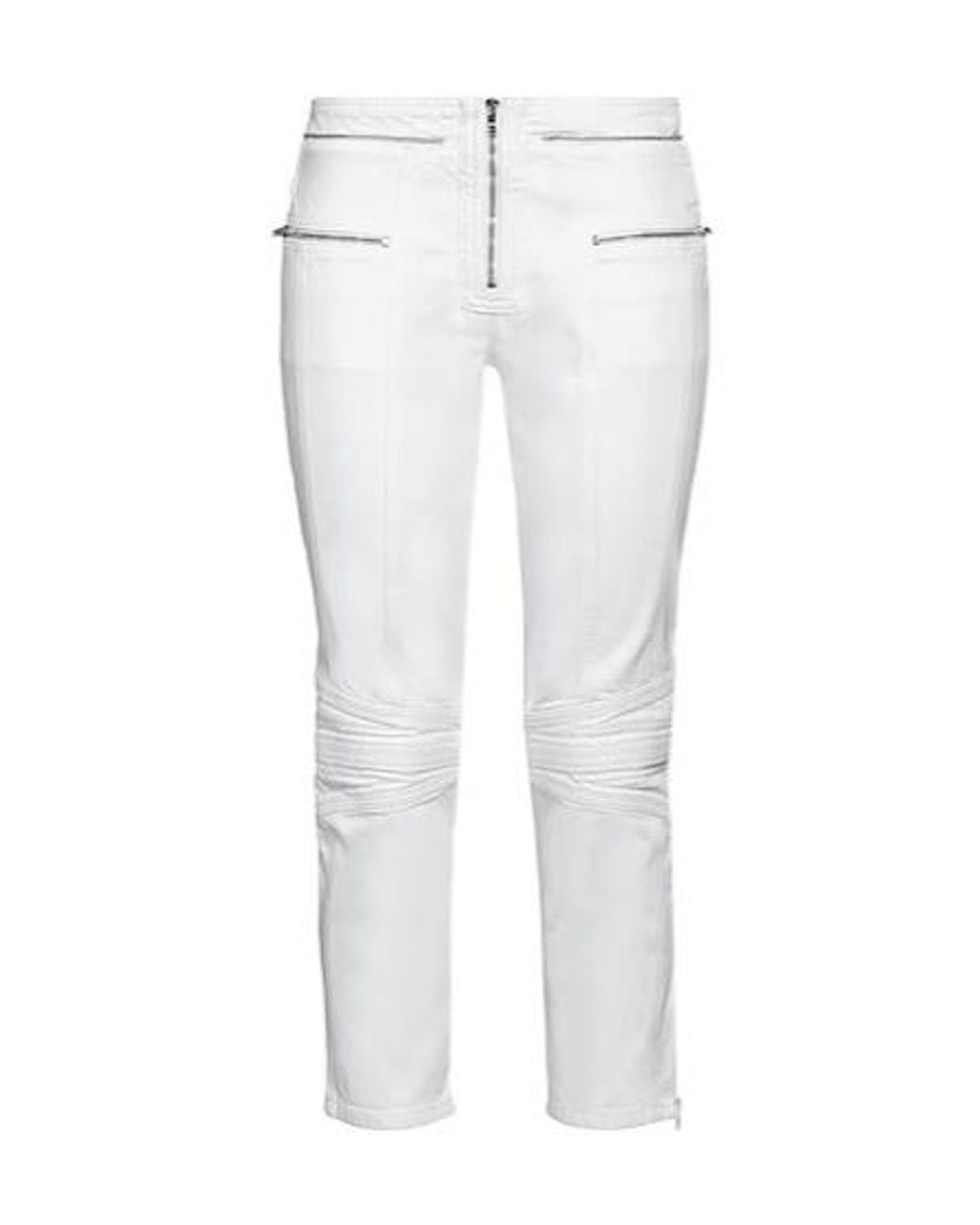 Isabel Marant White Solid Color Straight-Leg Jeans