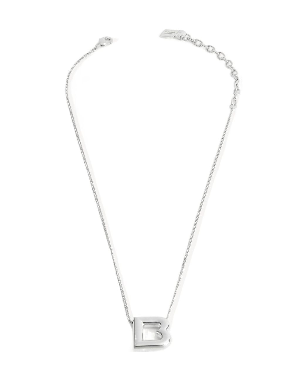 Balenciaga White B Necklace for men
