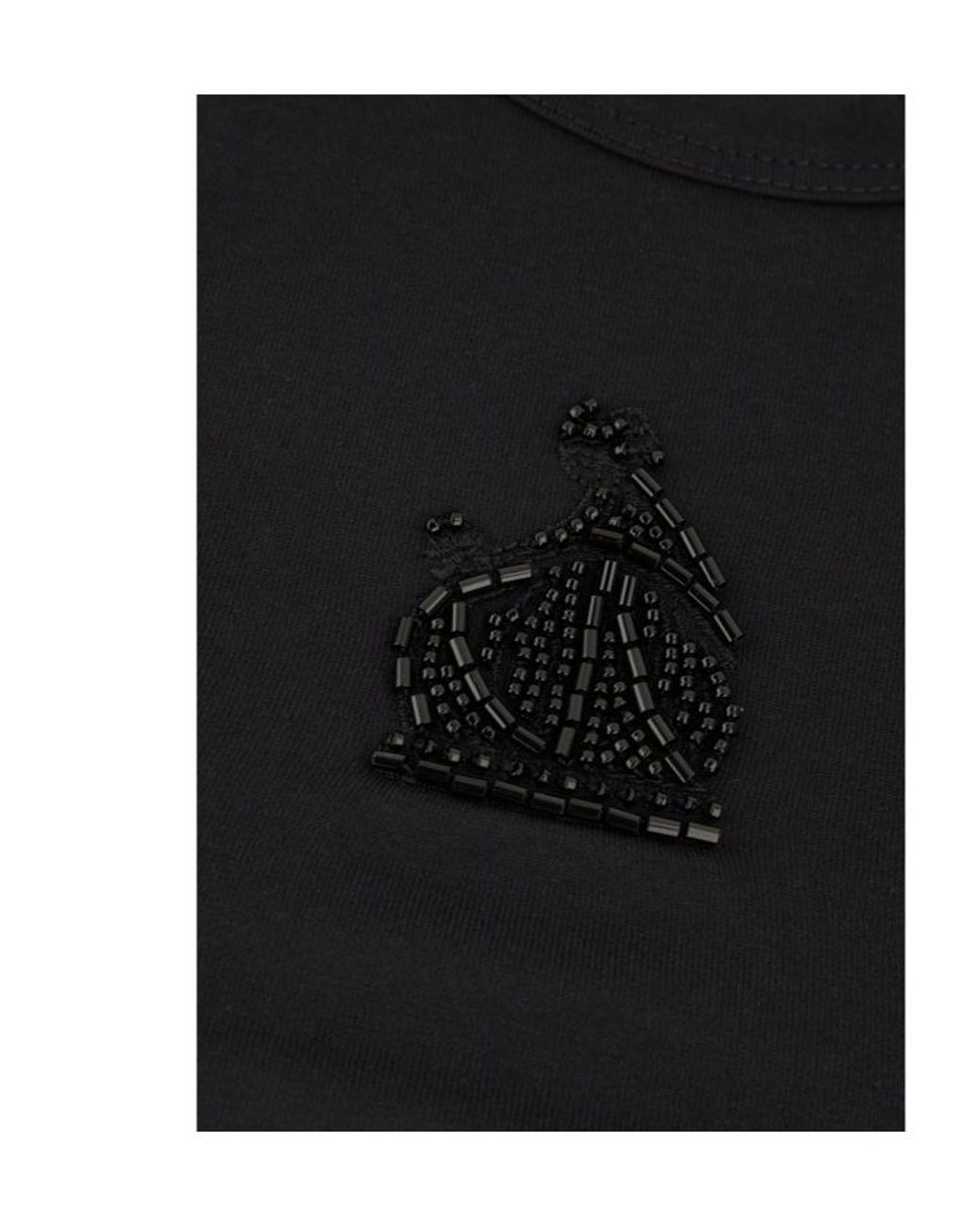 Lanvin Black Beaded Logo Tank Top