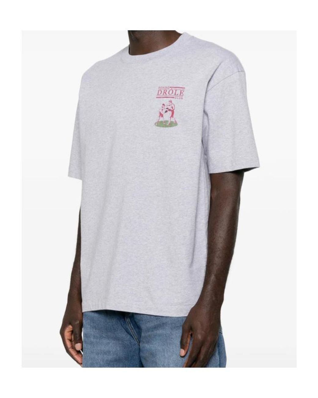 Drole de Monsieur White Crew-Neck T-Shirt for men