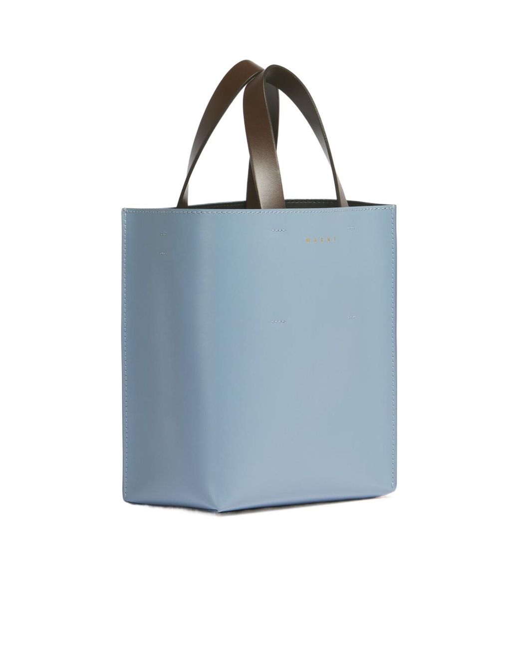 Marni Blue Logo Printed Two-Toned Tote Bag