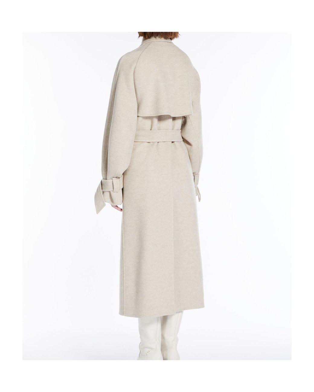 Max Mara White Falcone Oversized Belted Trench Coat