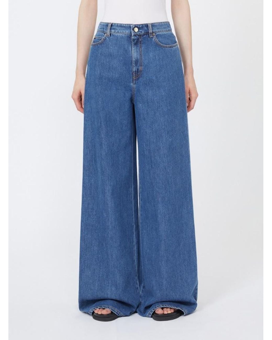 Max Mara Blue Wide-Leg Denim Jeans