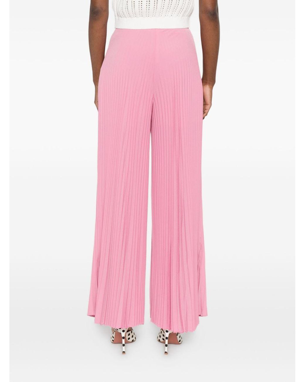 Twinset Pink Pleated Flared Pants