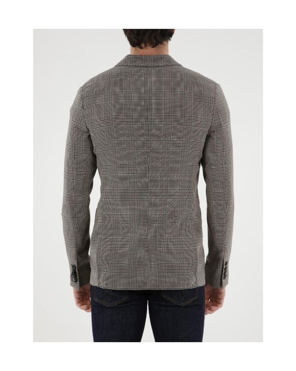 Tonello Gray Glen Plaid Double-Breasted Jacket for men