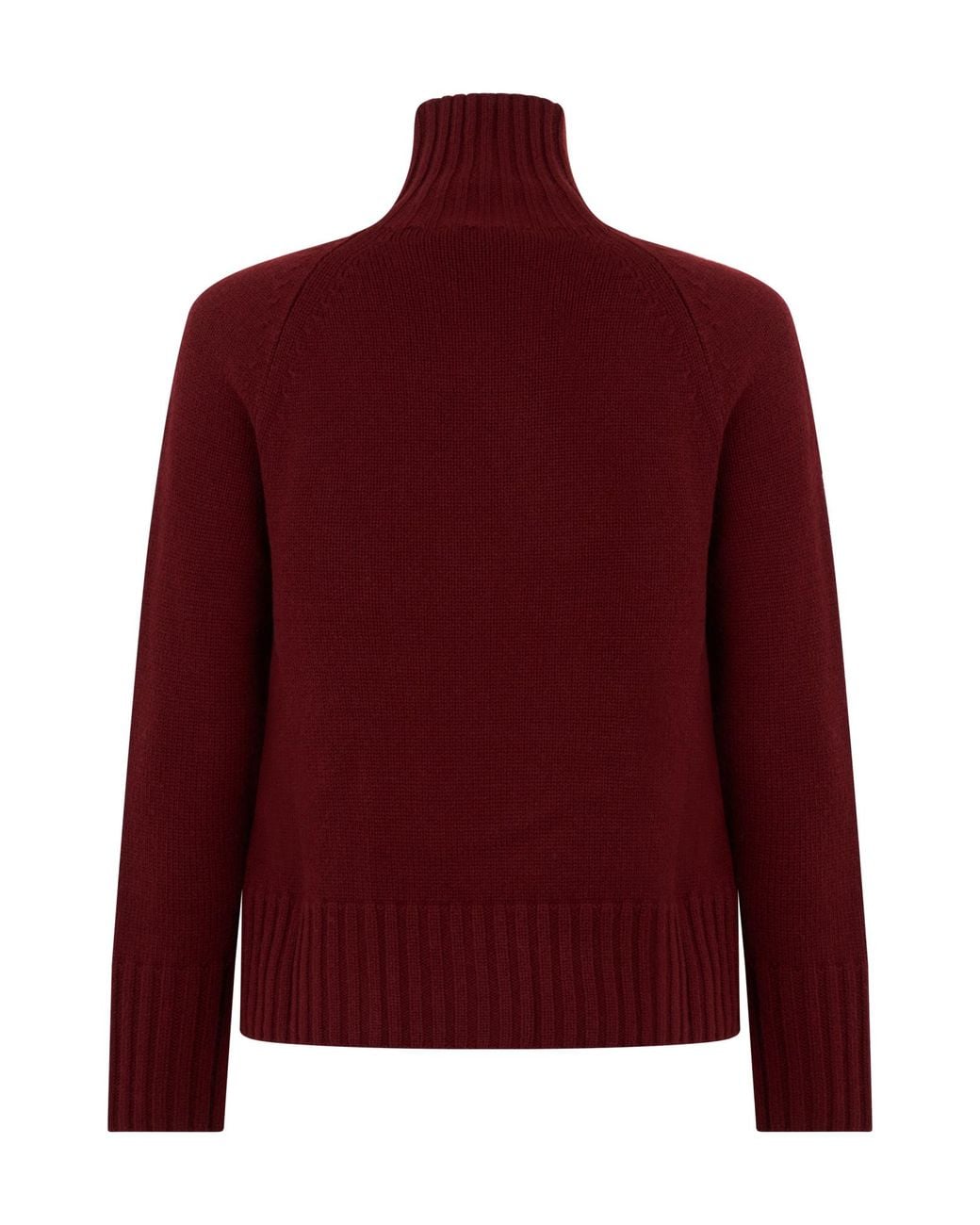 Max Mara Red Mantova Ribbed High Neck Sweater