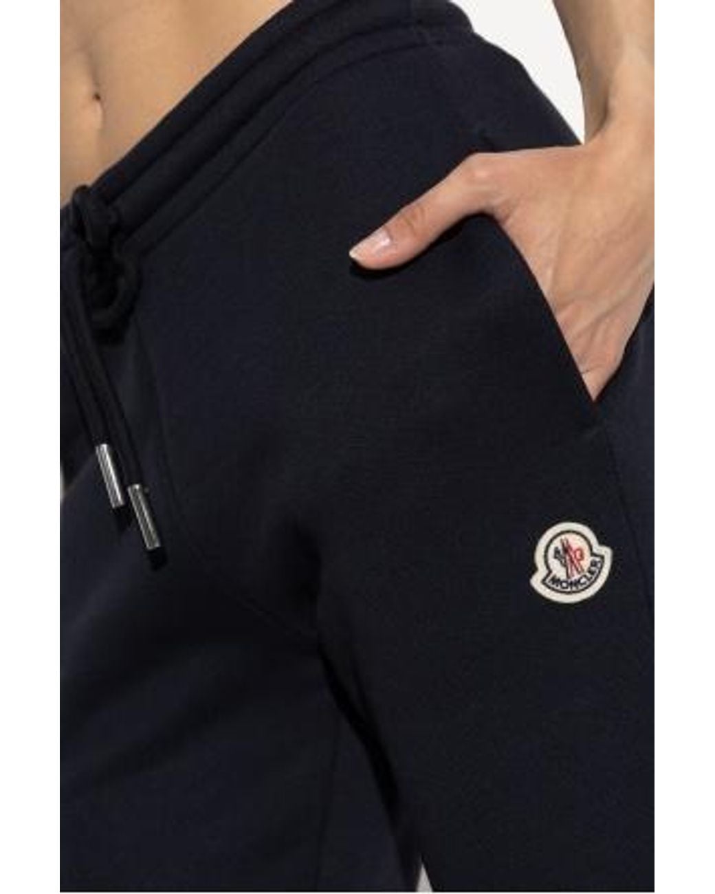 Moncler Blue Logo Patch Drawstring Trousers