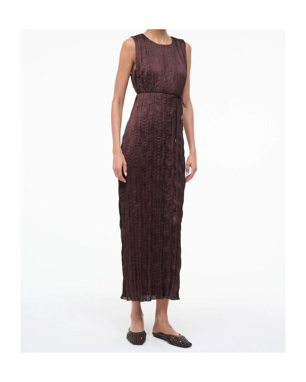 Staud Red Mizu Sleeveless Midi Dress