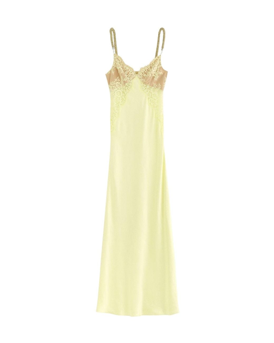 Self-Portrait Yellow Satin Strap Dress