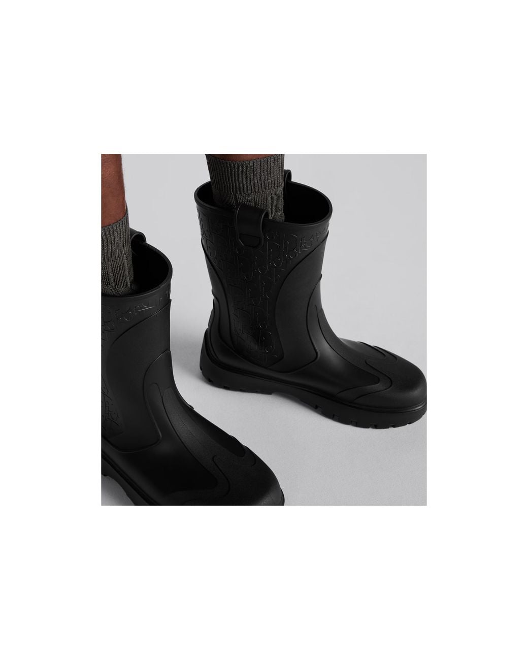Dior Black Homme Garden Rain Boots for men
