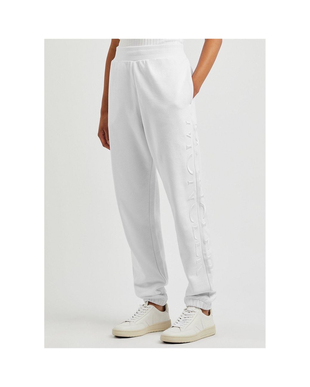 Moncler White Elastic-Waisted Tapered Sweatpants