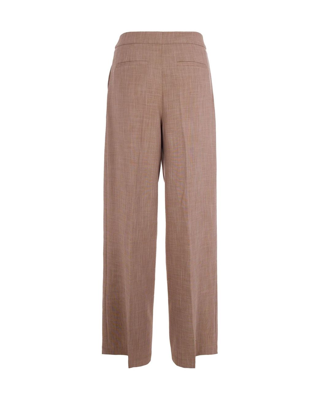 Liu Jo Brown Wide-Leg Biscuit Pants