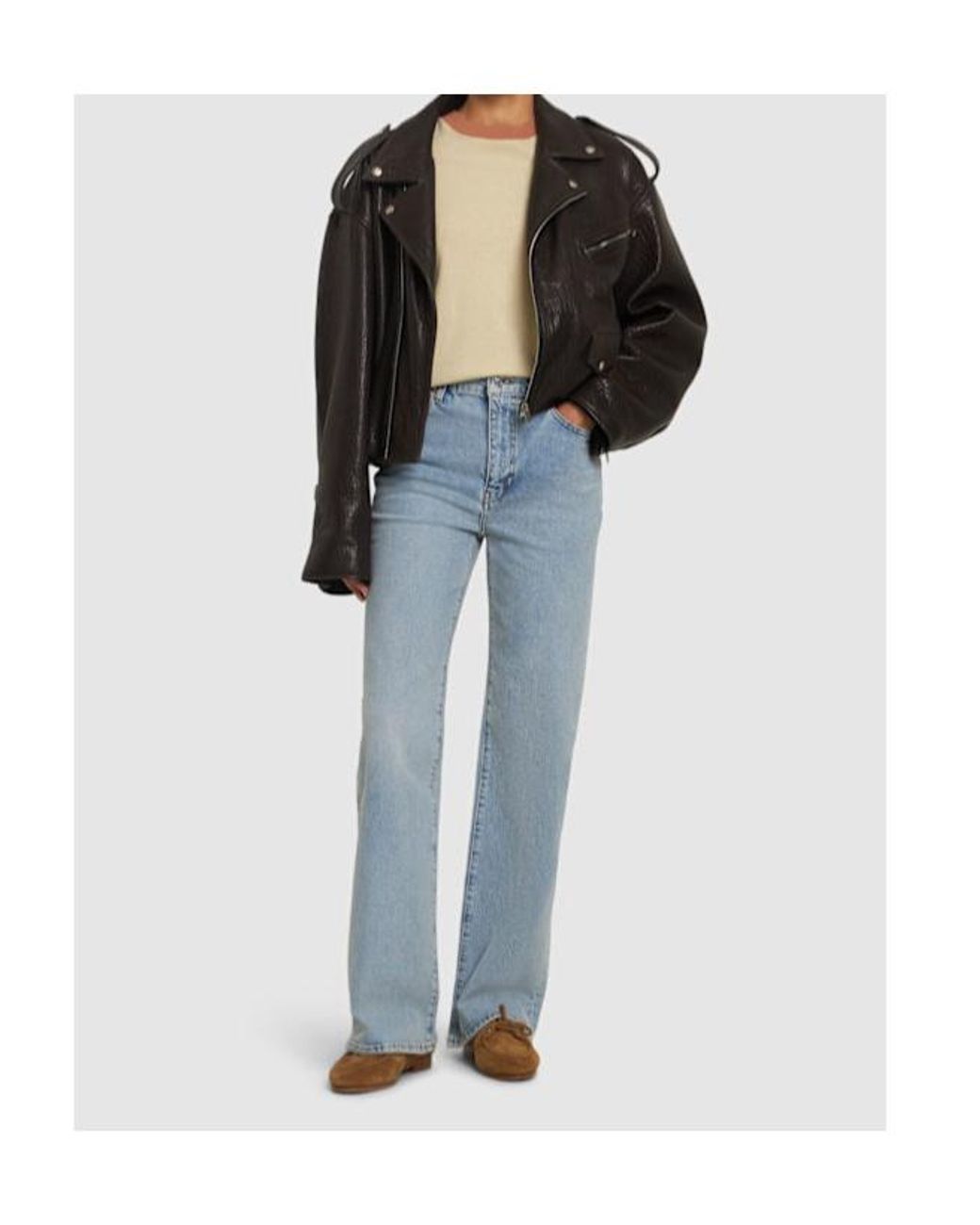 FRAME Blue The Arrow Cotton High Rise Jeans