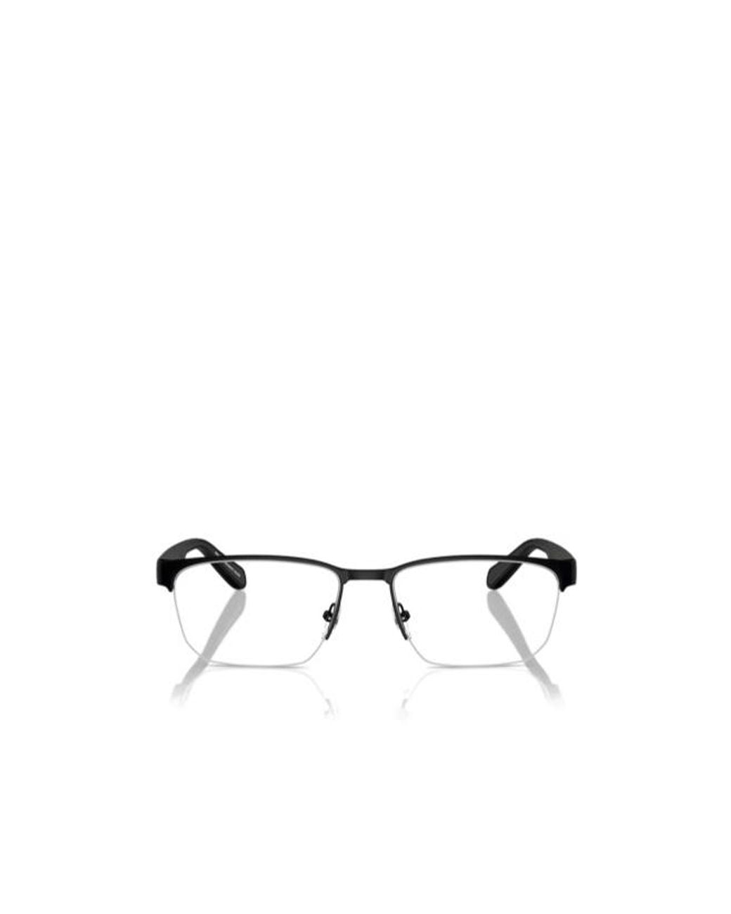 Emporio Armani Metallic Rectangular Frame Glasses for men
