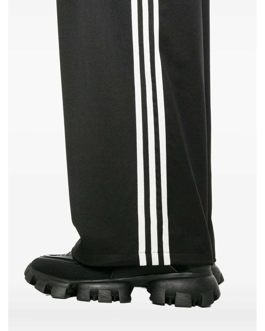 Y-3 Black Refined Wool Straight Leg Pants for men