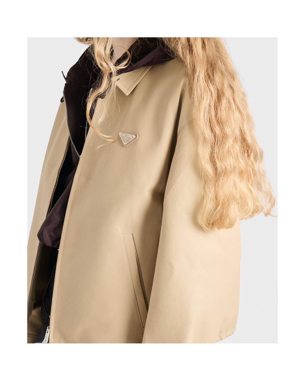 Prada Natural Nappa Leather Blouson Jacket