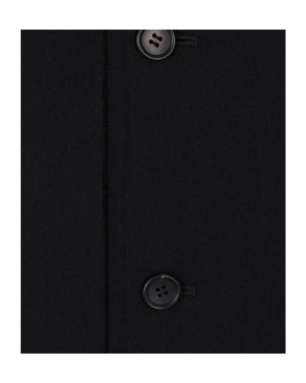 Yohji Yamamoto Black Single-Breasted Coat