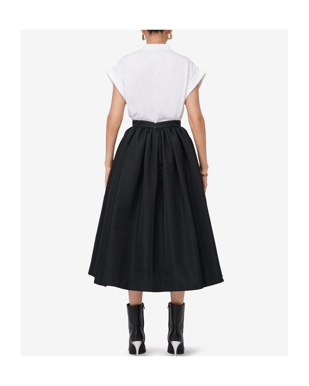 McQueen White Seal Button-Embellished T-Shirt
