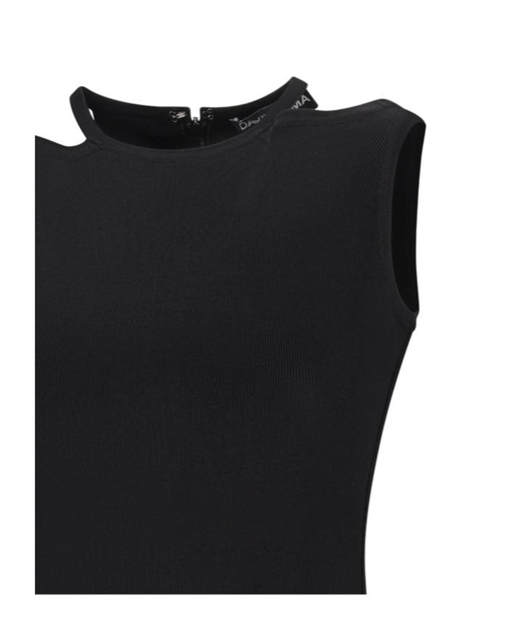 David Koma Black Buckle-Embellished Off-Shoulder Mini Dress