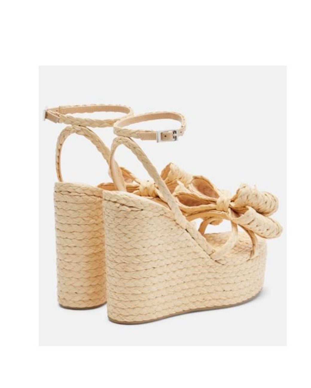 Mach & Mach Metallic Le Cadeau Raffia Espadrille Wedges