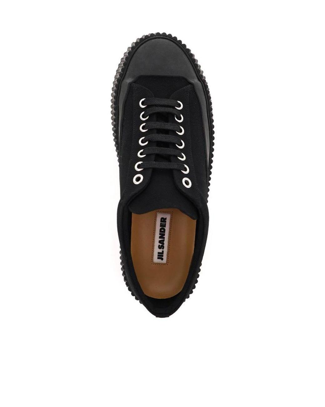 Jil Sander Black Platform-Sole Sneakers