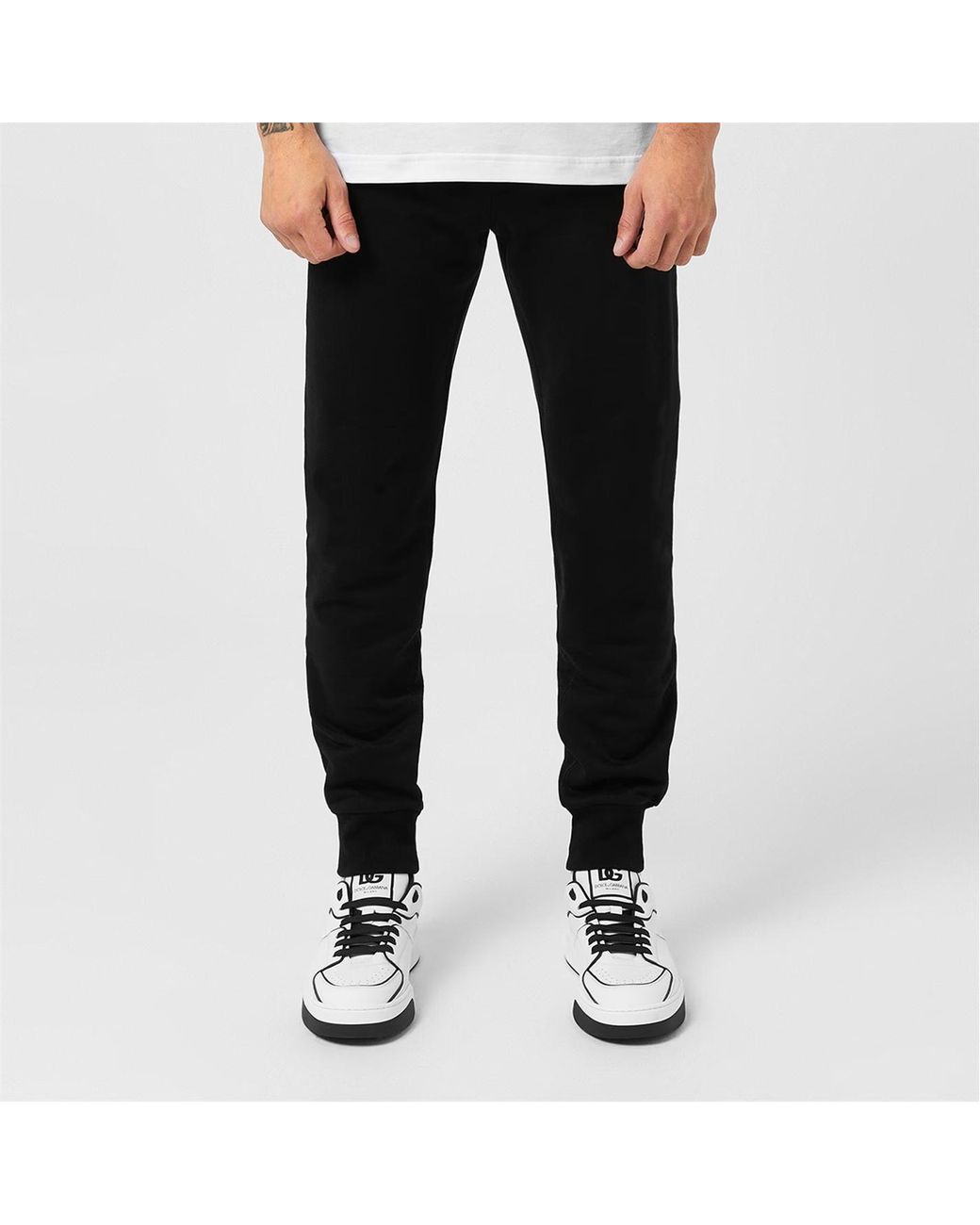 Dolce & Gabbana Black Logo Plate Track Pants for men