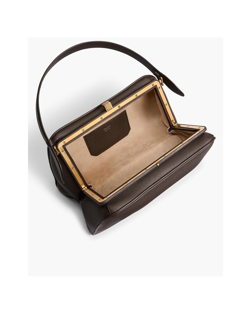 Khaite Brown Logo Top Handle Bag