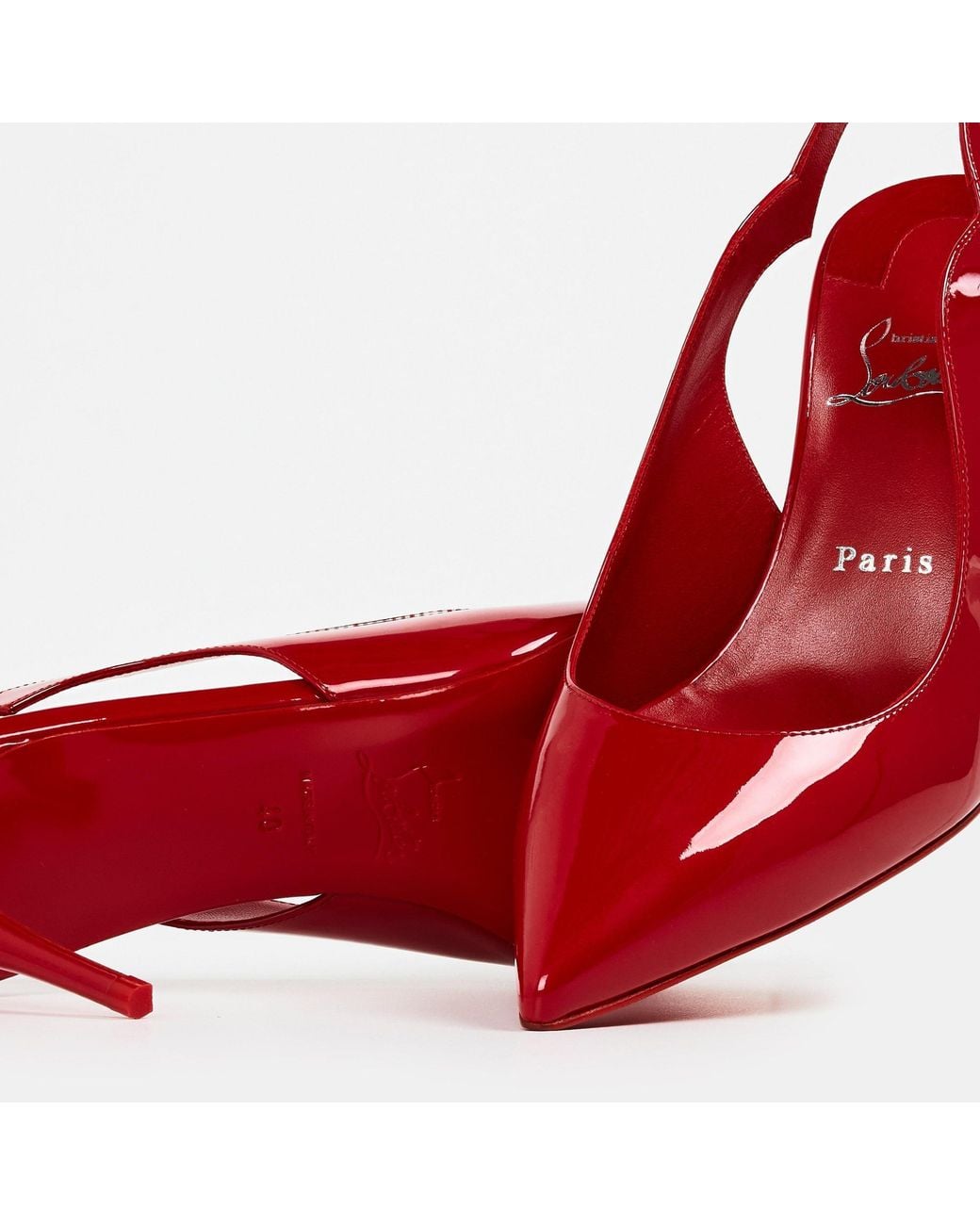Christian Louboutin Signature Coloured Underside Italian Slingbacks