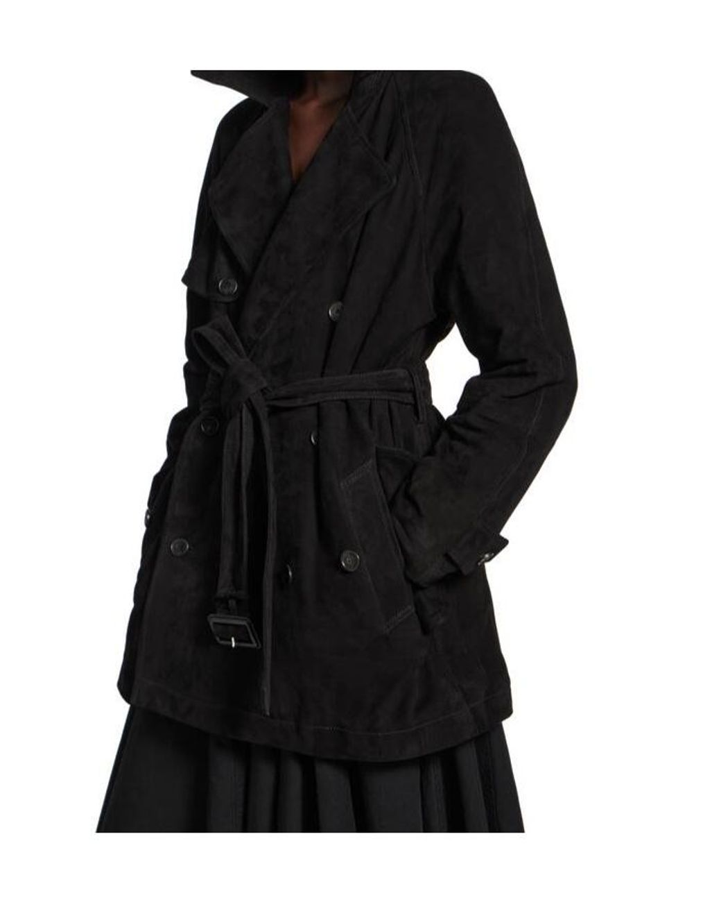 Balenciaga Black Cocoon Belted Short Trench Coat