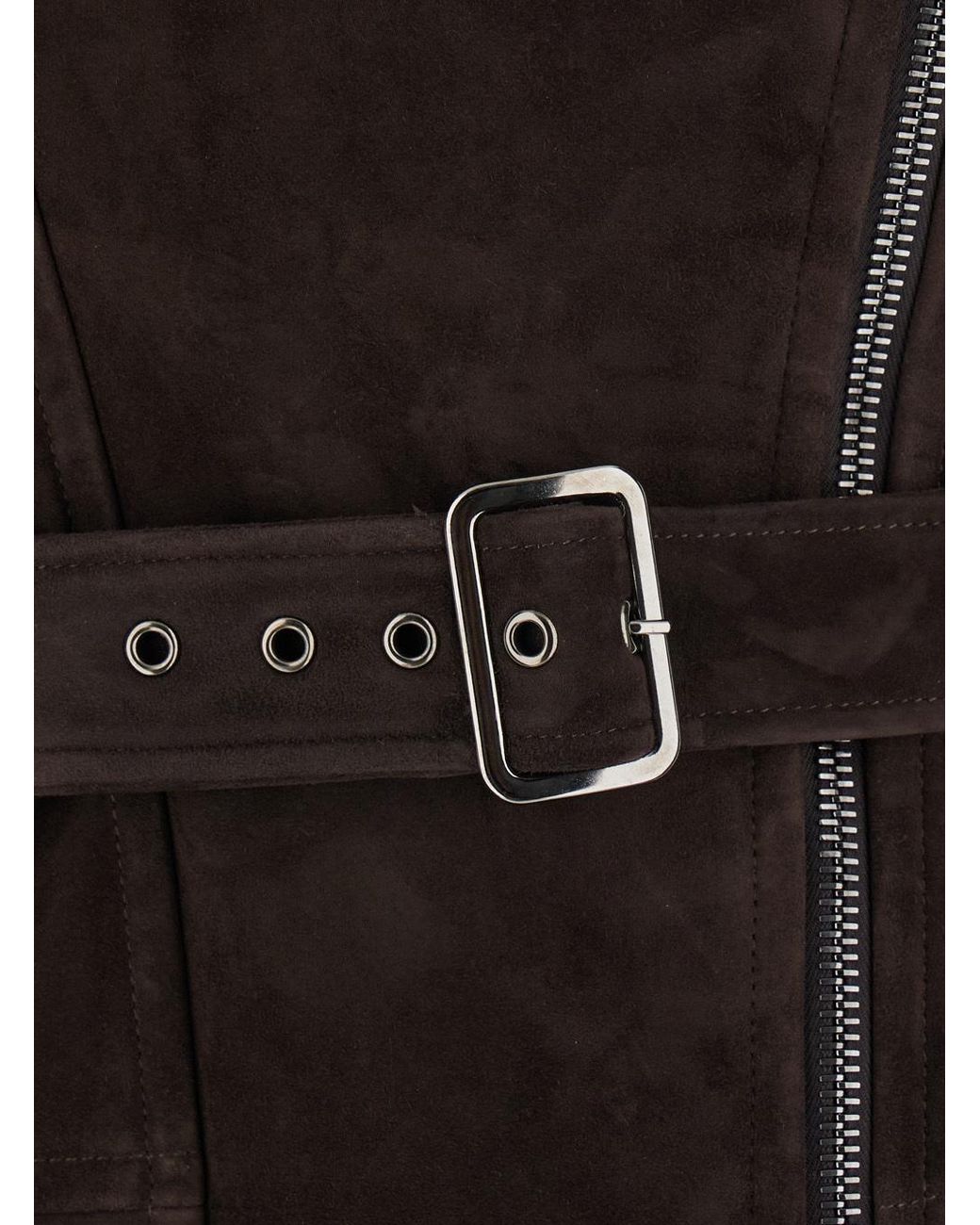 Blancha Black Leather Jacket With A Zipper