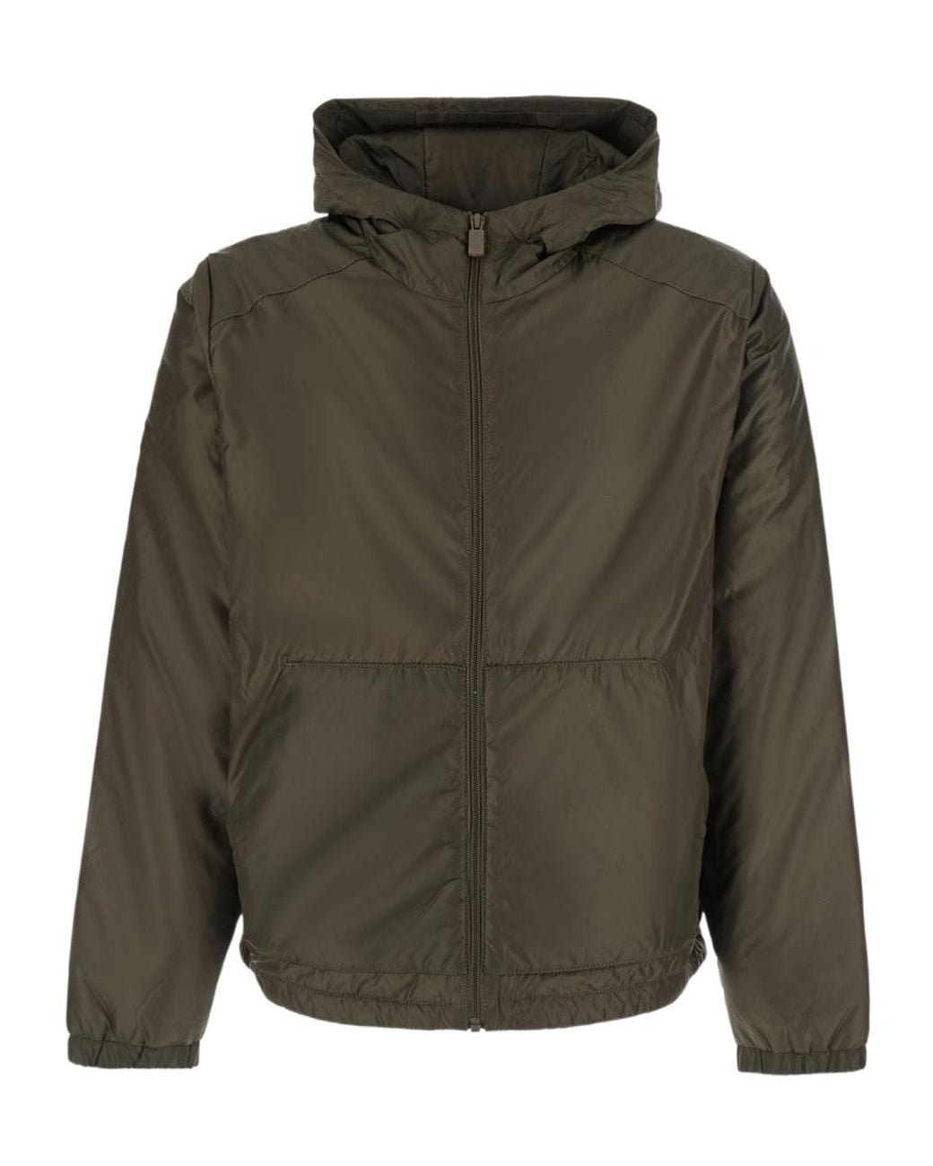 Aspesi Green Zip-Front Hooded Jacket for men
