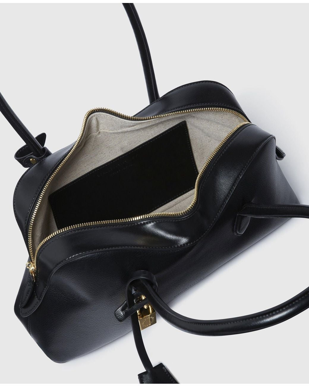 Stella McCartney Black Stella Ryder Lock Plaque Shoulder Bag