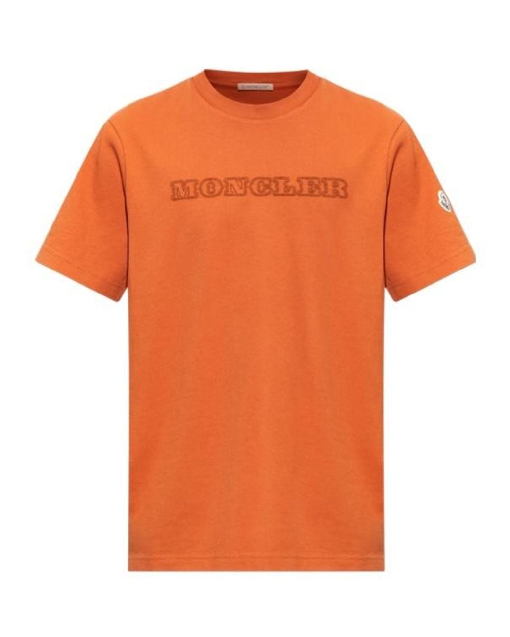 Moncler Orange Logo Crewneck T-Shirt for men
