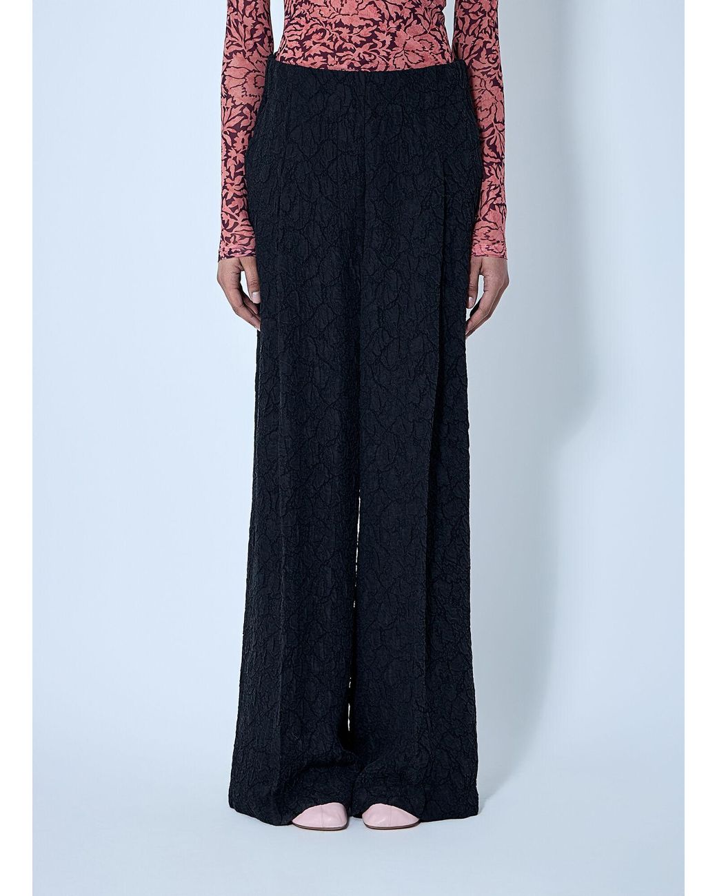 Dries Van Noten Black Pila Mid Rise Pants