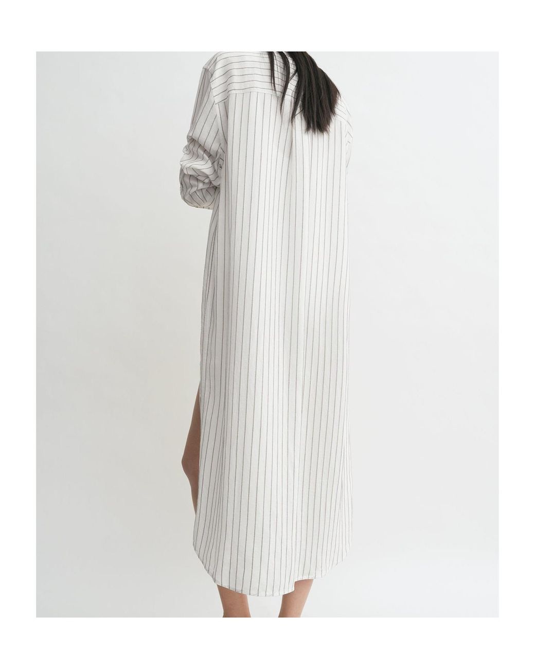Totême White Totême Long-Sleeved Striped Shirt