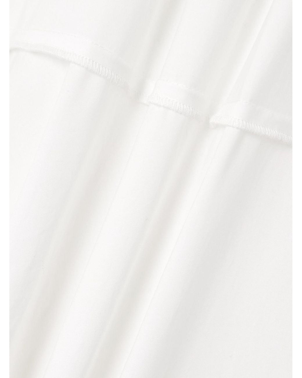 Proenza Schouler White Pleated V-Neck Waist-Cinching Dress