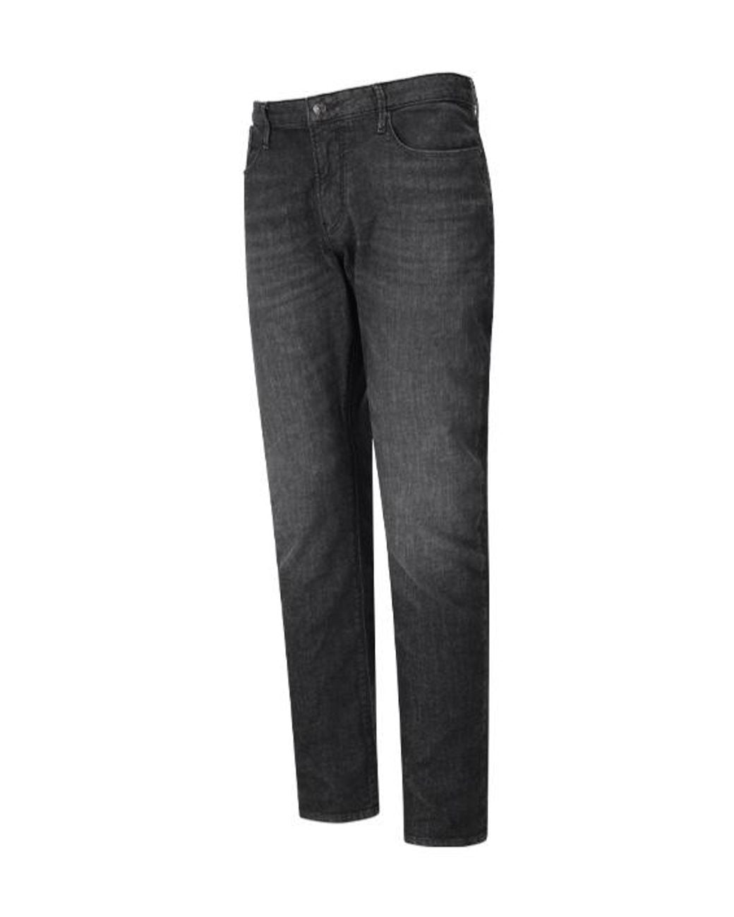 Emporio Armani Gray Slim-Fit Low-Rise Jeans for men