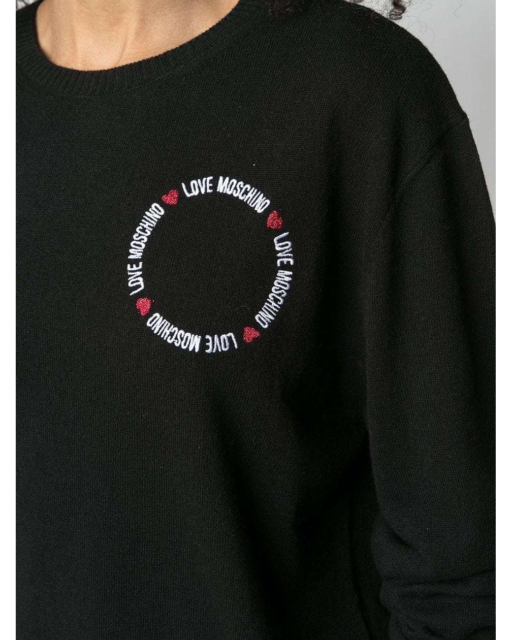 Moschino Black Chest Logo Pullover