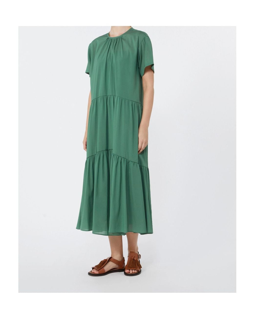 Weekend by Maxmara Green Technical Cotton Canvas Dress