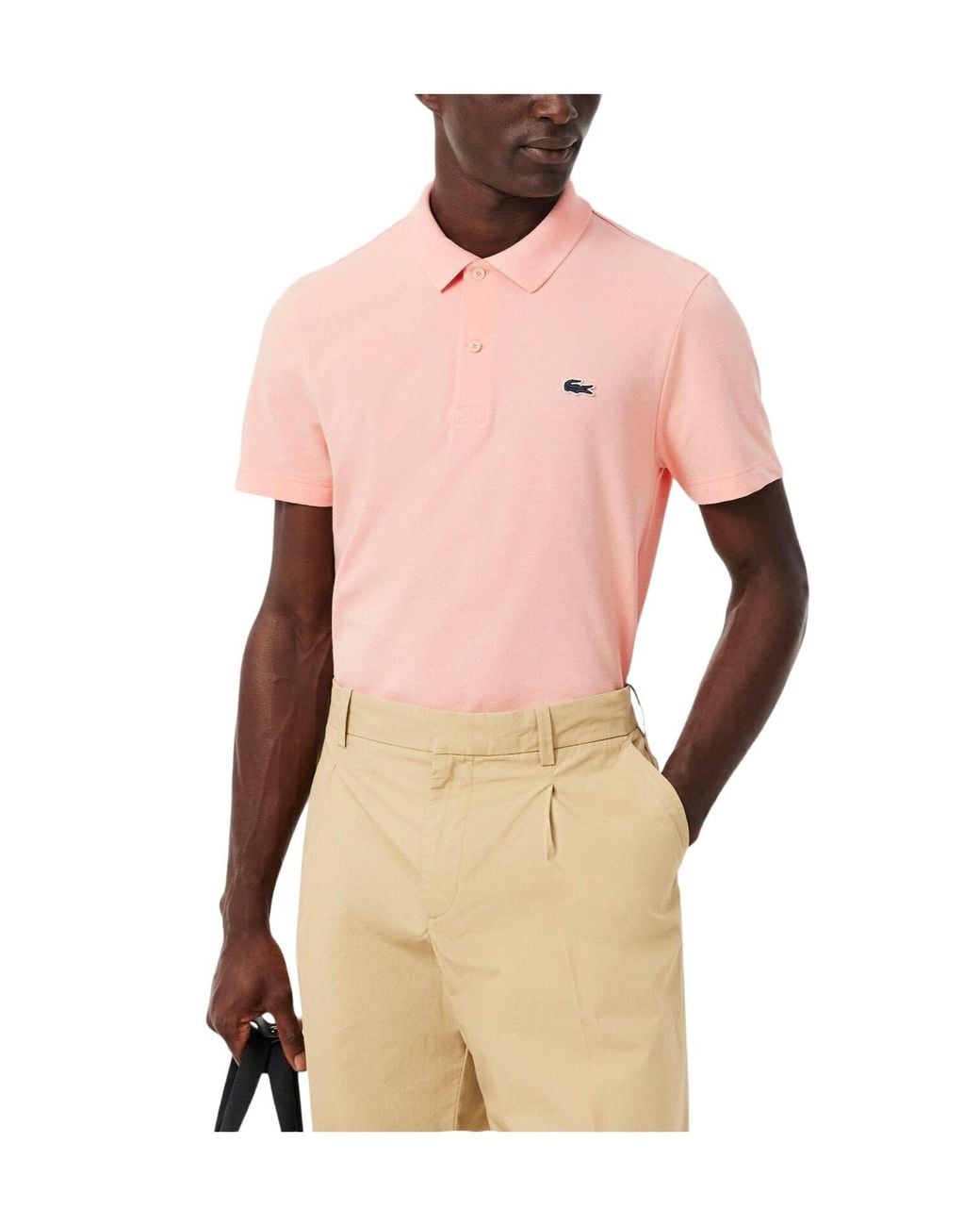 Lacoste Pink Cotton Shortsleeve Polo Shirt for men